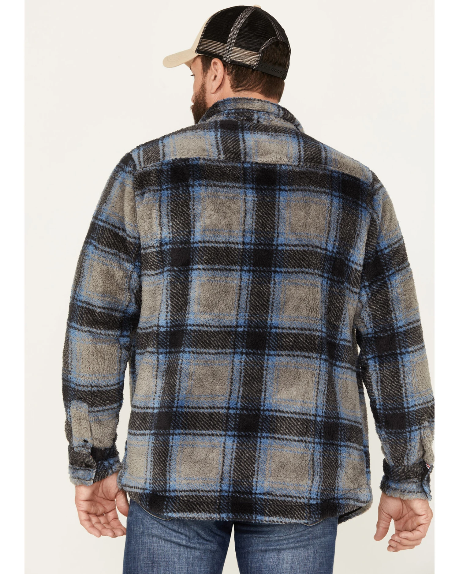 Flag & Anthem Men's Atoka Sherpa Plaid Print Shirt Jacket 5 Flag & Anthem Men's Atoka Sherpa Plaid Print Shirt Jacket - Image 3