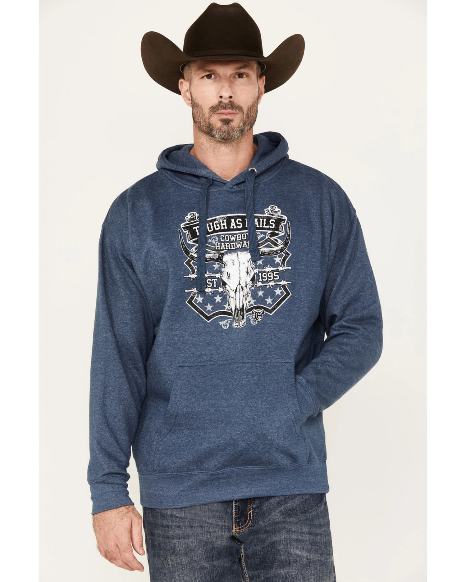 Cowboy Hardware Men's Tough As Nails Skull Graphic Hooded Sweatshirt 3 Cowboy Hardware Men's Tough As Nails Skull Graphic Hooded Sweatshirt
