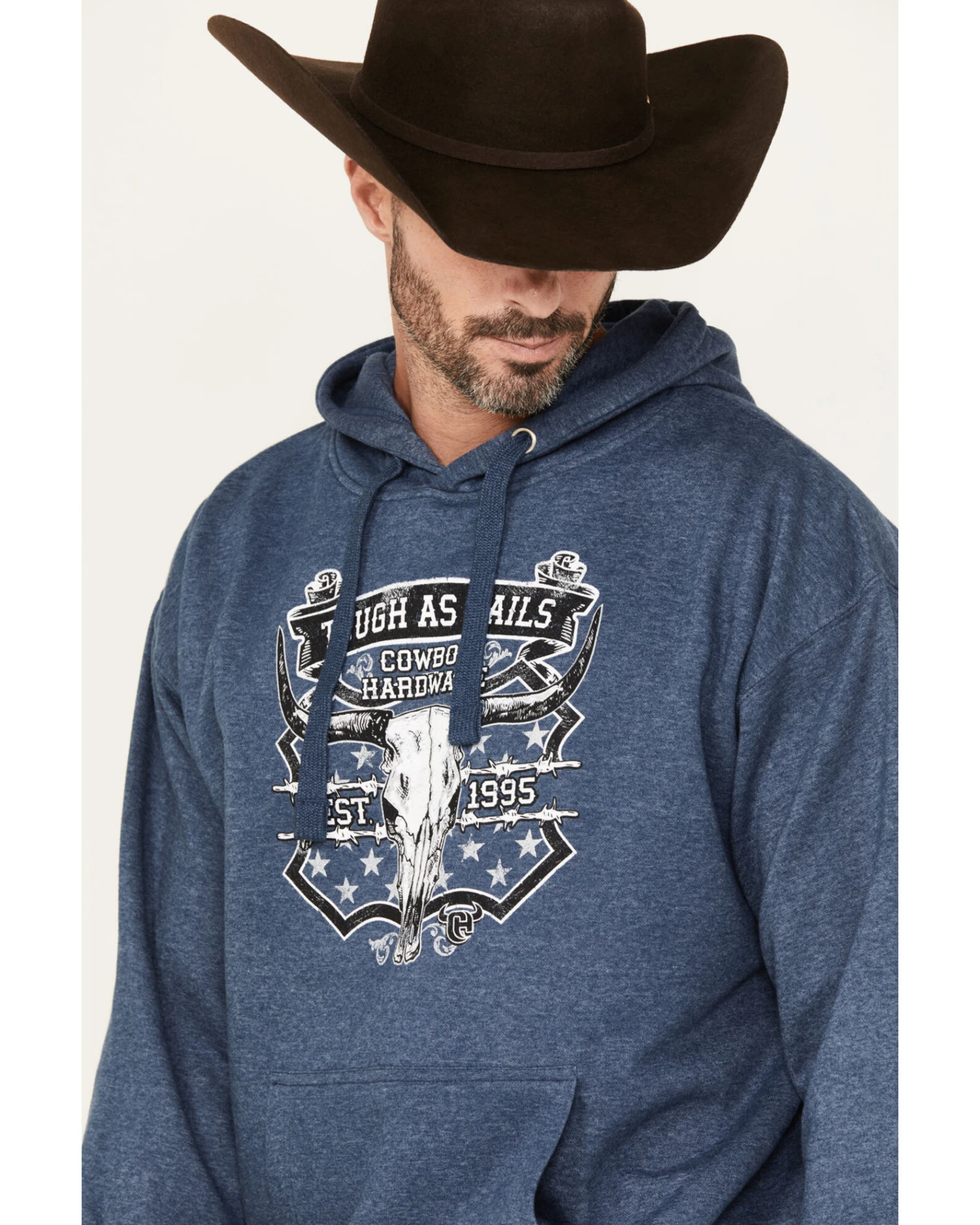 Cowboy Hardware Men's Tough As Nails Skull Graphic Hooded Sweatshirt 5 Cowboy Hardware Men's Tough As Nails Skull Graphic Hooded Sweatshirt - Image 3