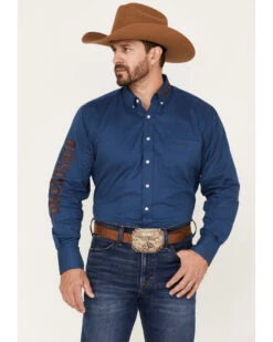 Resistol Men's Arrow Solid Logo Button Down Western Shirt