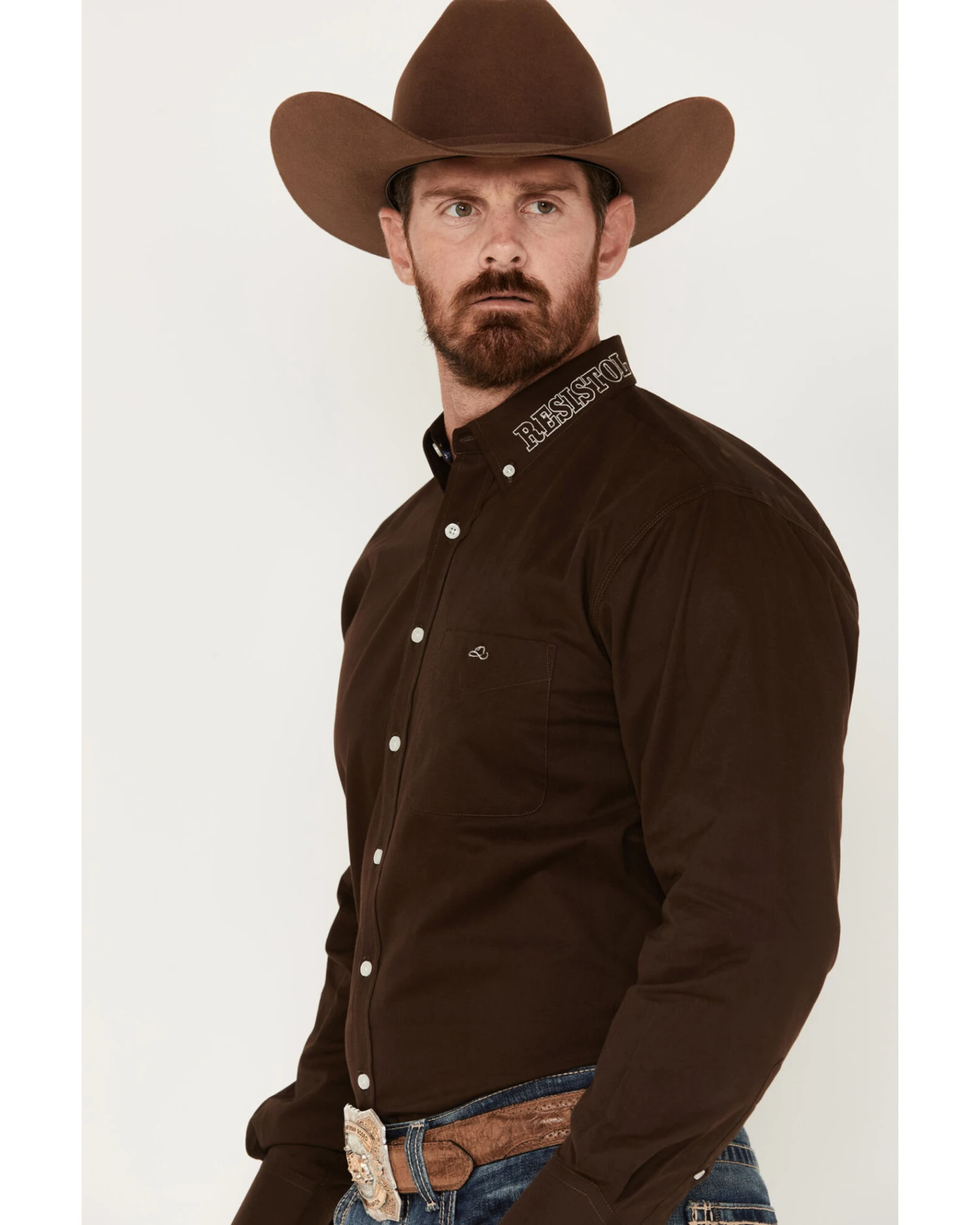 Resistol Men's Enzo Logo Long Sleeve Button Down Shirt 3 Resistol Men's Enzo Logo Long Sleeve Button Down Shirt