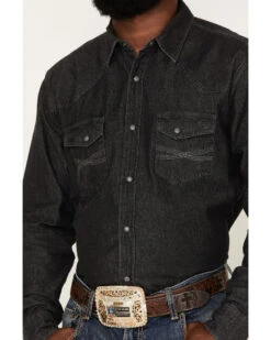Blue Ranchwear Men's Long Sleeve Denim Western Snap Shirt 8 Blue Ranchwear Men's Long Sleeve Denim Western Snap Shirt -Boot Barn 2000380500 001 P3