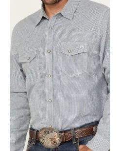 Blue Ranchwear Men's Plaid Print Long Sleeve Western Pearl Snap Shirt 9 Blue Ranchwear Men's Plaid Print Long Sleeve Western Pearl Snap Shirt -Boot Barn 2000382807 402 P3