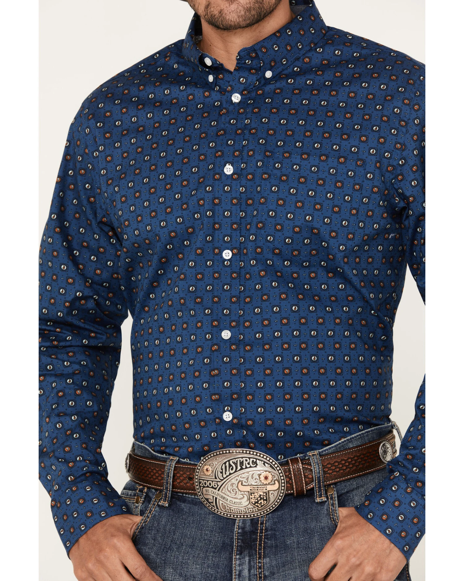 Cody James Men's 2nd Round Geo Print Long Sleeve Button-Down Western Shirt 3 Cody James Men's 2nd Round Geo Print Long Sleeve Button-Down Western Shirt