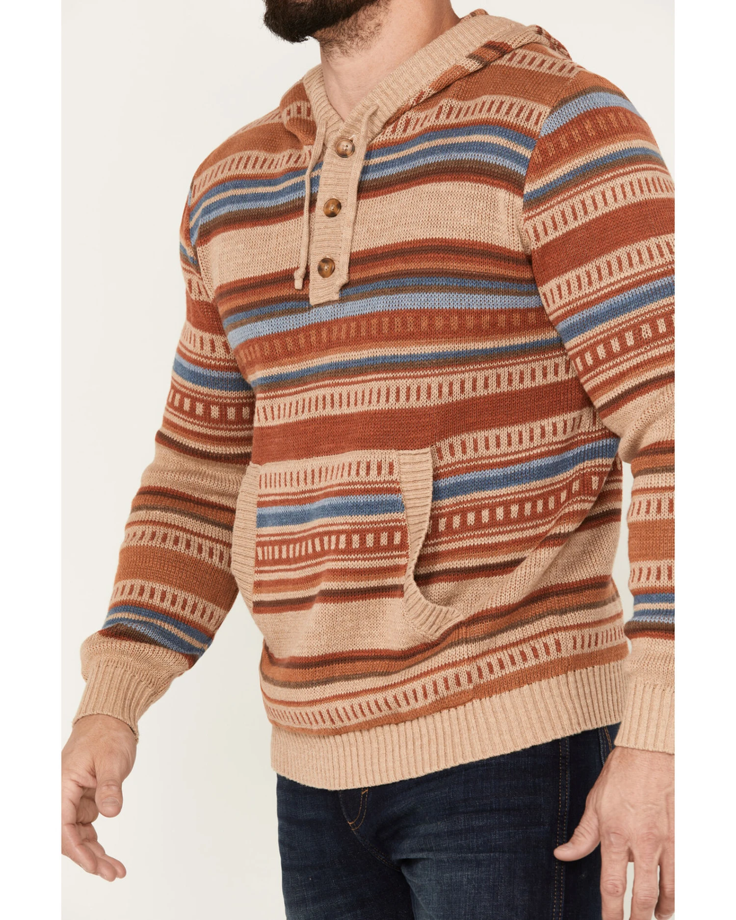 Pendleton Men's Medallion Striped Hooded Pullover 3 Pendleton Men's Medallion Striped Hooded Pullover