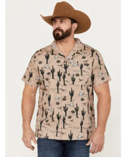 Cinch Men's Camp Tumbleweed Cactus Skull Short Sleeve Button-Down Western Shirt 8 Cinch Men's Camp Tumbleweed Cactus Skull Short Sleeve Button-Down Western Shirt -Boot Barn 2000383902 250 P1