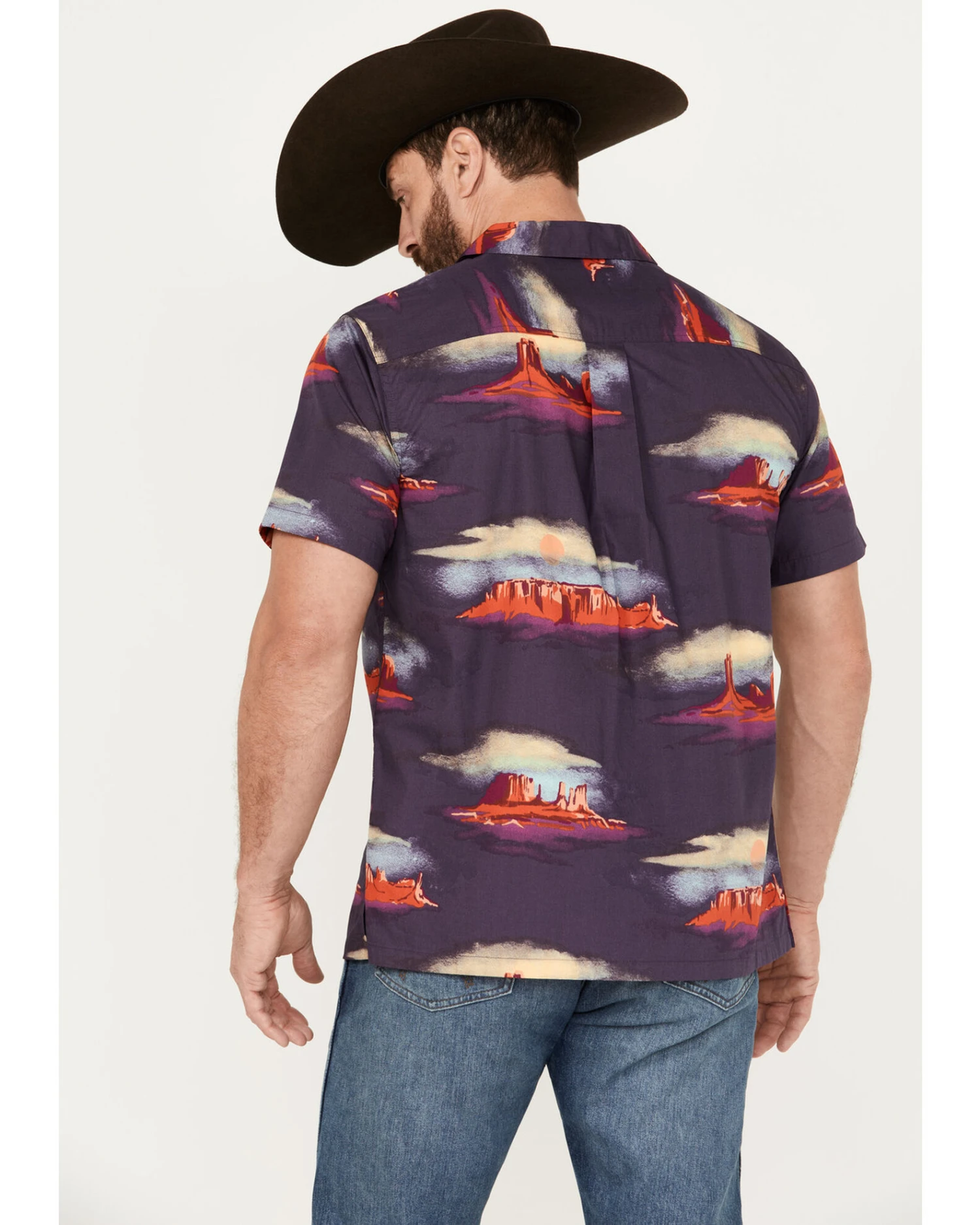 Cinch Men's Camp Tumbleweed Red Rock Scenic Short Sleeve Button Down Shirt 3 Cinch Men's Camp Tumbleweed Red Rock Scenic Short Sleeve Button Down Shirt