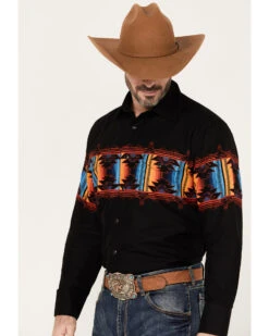 Panhandle Men's Southwestern Border Long Sleeve Western Snap Shirt 8 Panhandle Men's Southwestern Border Long Sleeve Western Snap Shirt -Boot Barn 2000385165 001 P2