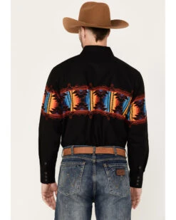 Panhandle Men's Southwestern Border Long Sleeve Western Snap Shirt 9 Panhandle Men's Southwestern Border Long Sleeve Western Snap Shirt -Boot Barn 2000385165 001 P4
