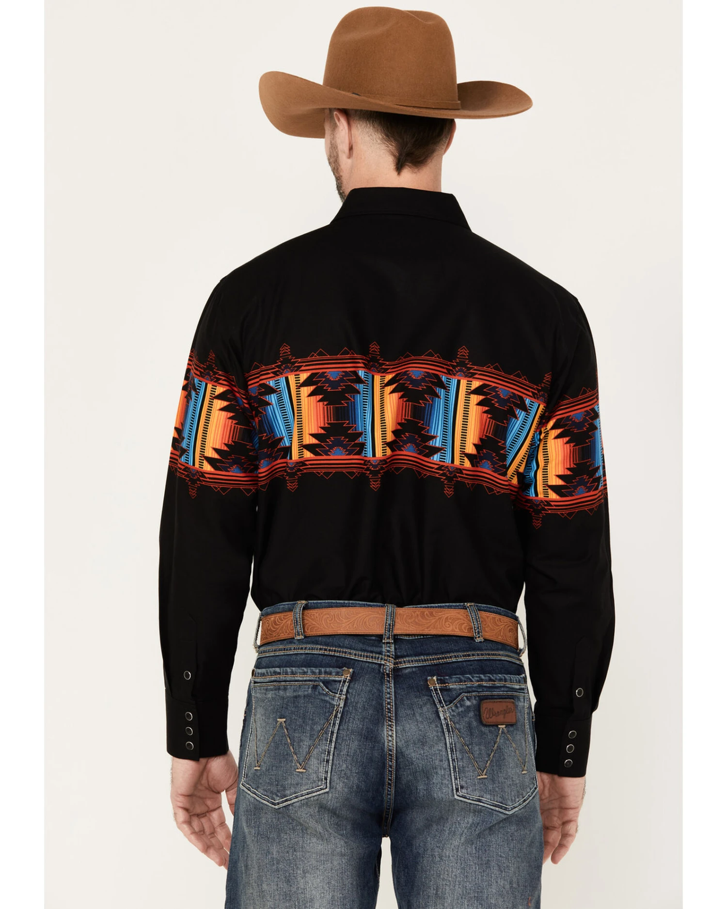 Panhandle Men's Southwestern Border Long Sleeve Western Snap Shirt 6 Panhandle Men's Southwestern Border Long Sleeve Western Snap Shirt - Image 4