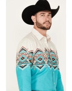 Panhandle Men's Southwestern Border Long Sleeve Pearl Snap Western Shirt 9 Panhandle Men's Southwestern Border Long Sleeve Pearl Snap Western Shirt -Boot Barn 2000385166 440 P2