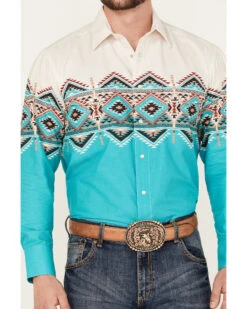 Panhandle Men's Southwestern Border Long Sleeve Pearl Snap Western Shirt 8 Panhandle Men's Southwestern Border Long Sleeve Pearl Snap Western Shirt -Boot Barn 2000385166 440 P3
