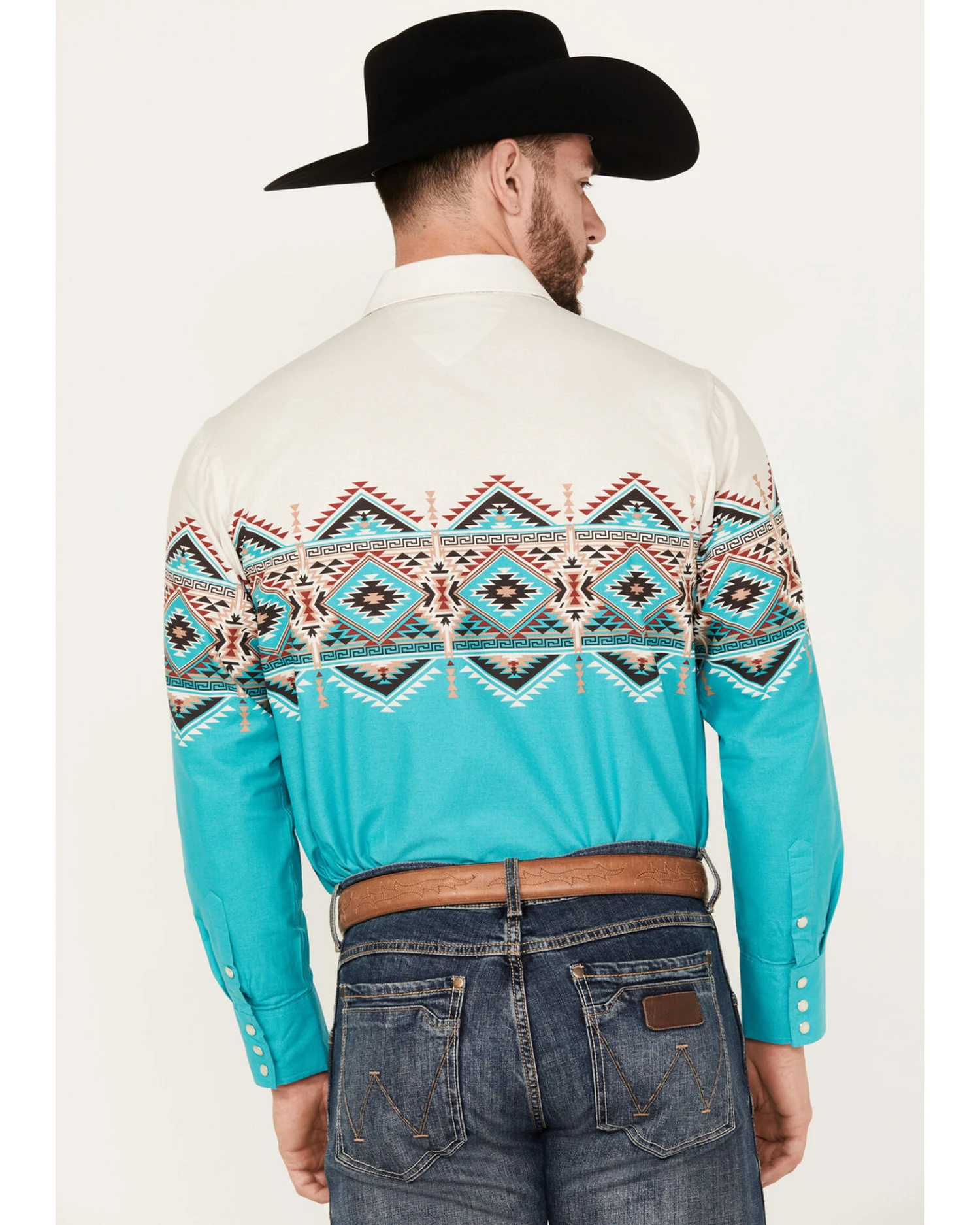 Panhandle Men's Southwestern Border Long Sleeve Pearl Snap Western Shirt 4 Panhandle Men's Southwestern Border Long Sleeve Pearl Snap Western Shirt - Image 2