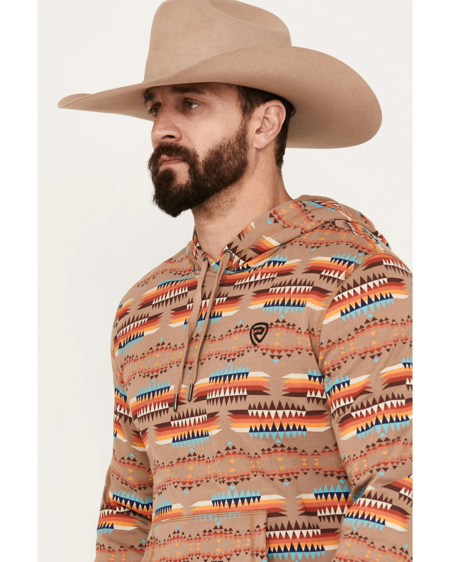 Rock & Roll Denim Men's Southwestern Print Hooded Sweatshirt 6 Rock & Roll Denim Men's Southwestern Print Hooded Sweatshirt - Image 4