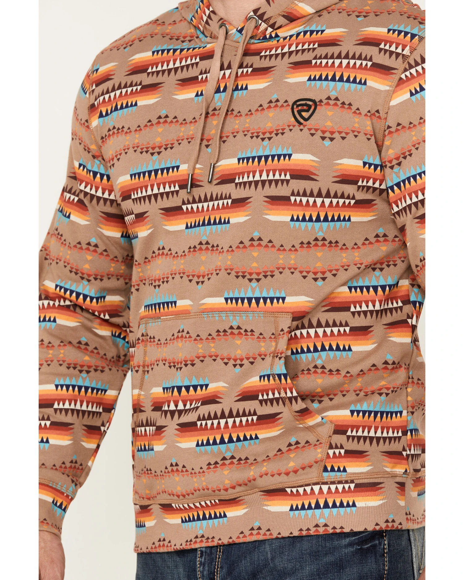 Rock & Roll Denim Men's Southwestern Print Hooded Sweatshirt 4 Rock & Roll Denim Men's Southwestern Print Hooded Sweatshirt - Image 2