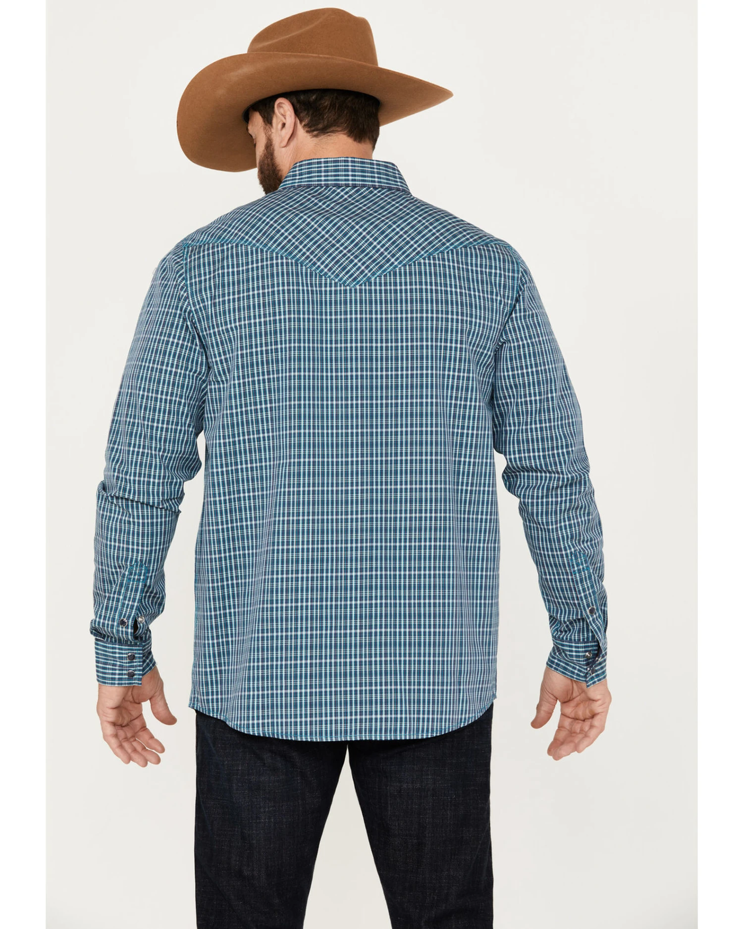 Moonshine Spirit Men's Free Bird Plaid Print Long Sleeve Western Snap Shirt 6 Moonshine Spirit Men's Free Bird Plaid Print Long Sleeve Western Snap Shirt - Image 4