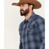 Blue Ranchwear Men's Lander Plaid Print Long Sleeve Western Snap Shirt 2 Blue Ranchwear Men's Lander Plaid Print Long Sleeve Western Snap Shirt -Boot Barn 2000386076 400 P2
