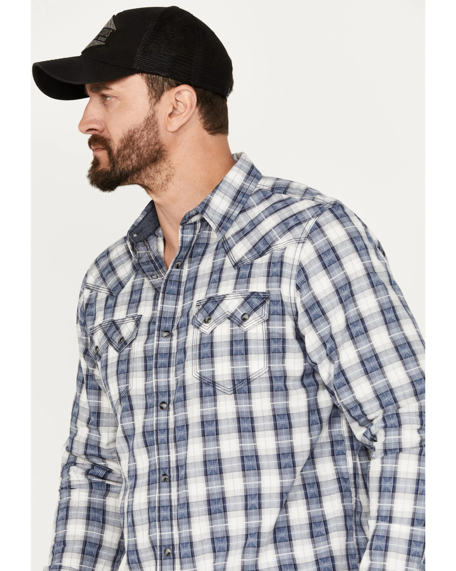 Moonshine Spirit Men's Rattler Plaid Print Long Sleeve Western Snap Shirt 6 Moonshine Spirit Men's Rattler Plaid Print Long Sleeve Western Snap Shirt - Image 4