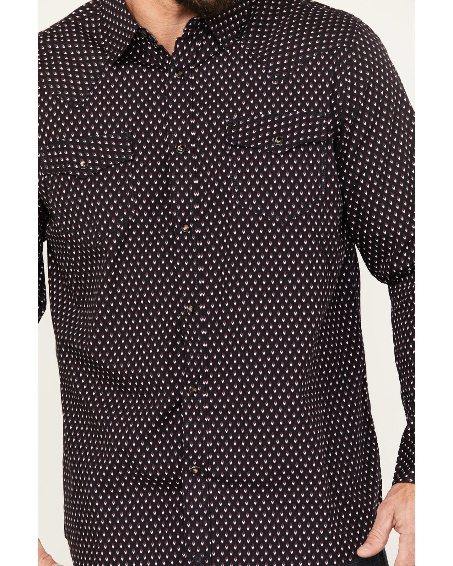 Moonshine Spirit Men's Cat Geo Print Long Sleeve Western Snap Shirt 3 Moonshine Spirit Men's Cat Geo Print Long Sleeve Western Snap Shirt