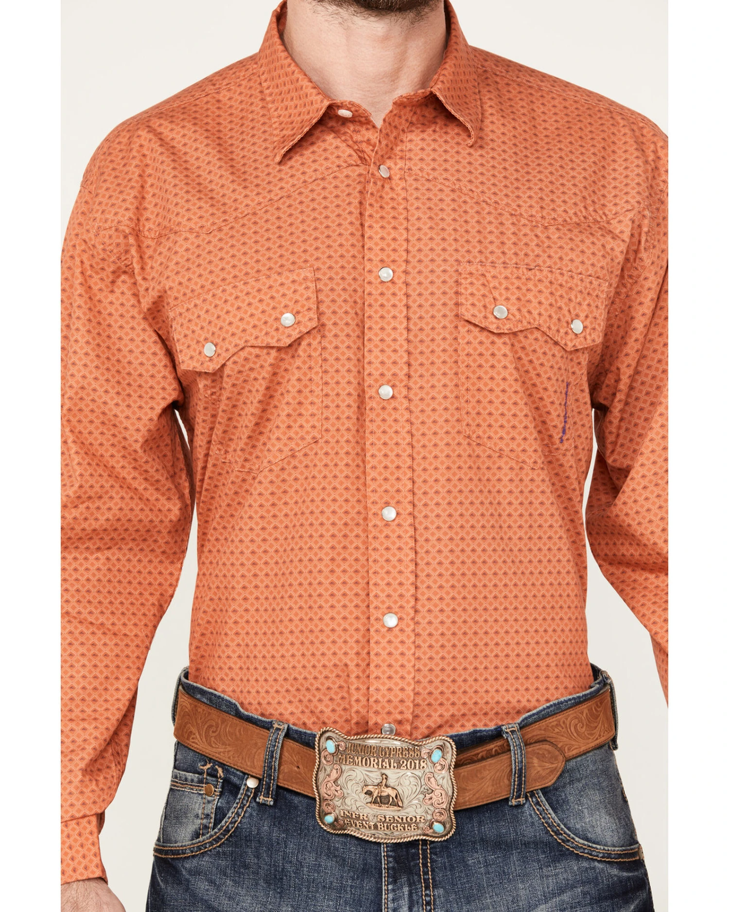 Resistol Men's Diamond Hat Print Long Sleeve Pearl Snap Western Shirt 3 Resistol Men's Diamond Hat Print Long Sleeve Pearl Snap Western Shirt