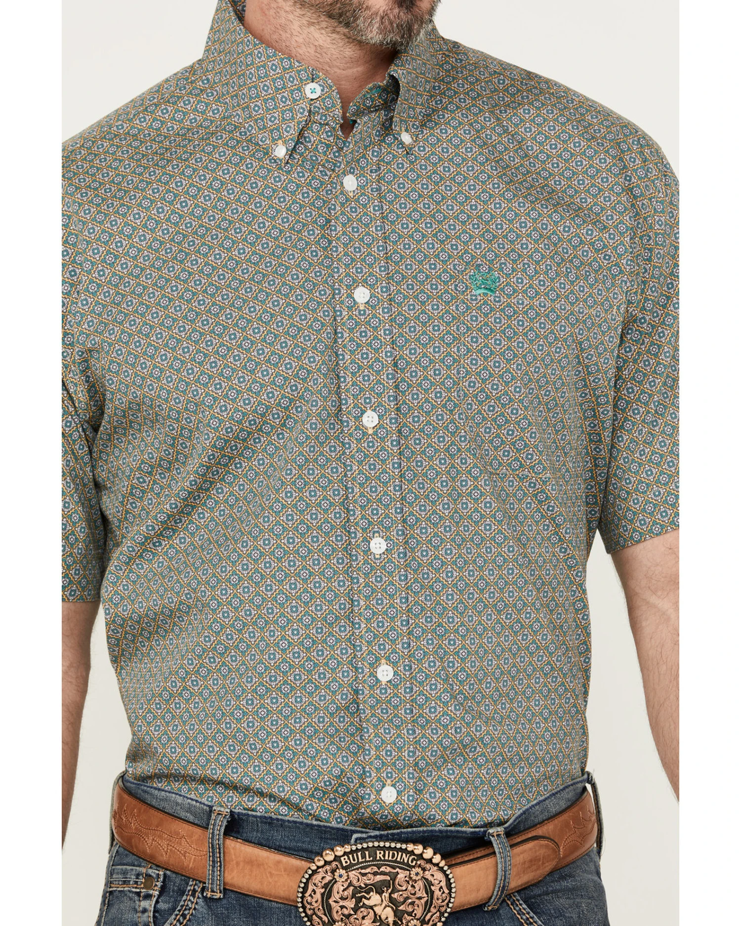Cinch Men's Medallion Print Short Sleeve Button-Down Western Shirt 4 Cinch Men's Medallion Print Short Sleeve Button-Down Western Shirt - Image 2