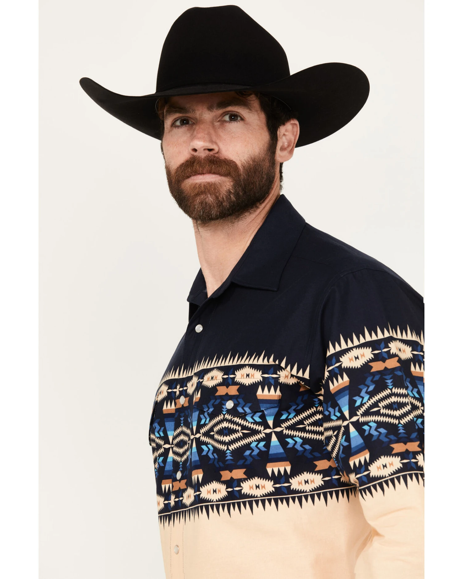Panhandle Men's Southwestern Print Long Sleeve Western Snap Shirt 4 Panhandle Men's Southwestern Print Long Sleeve Western Snap Shirt - Image 2