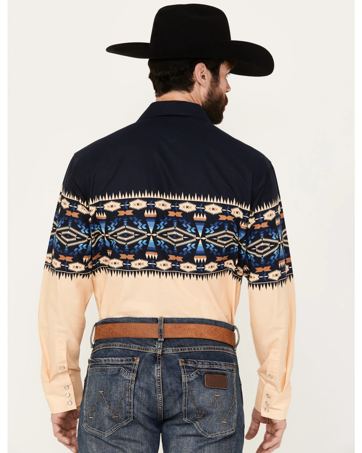 Panhandle Men's Southwestern Print Long Sleeve Western Snap Shirt 3 Panhandle Men's Southwestern Print Long Sleeve Western Snap Shirt