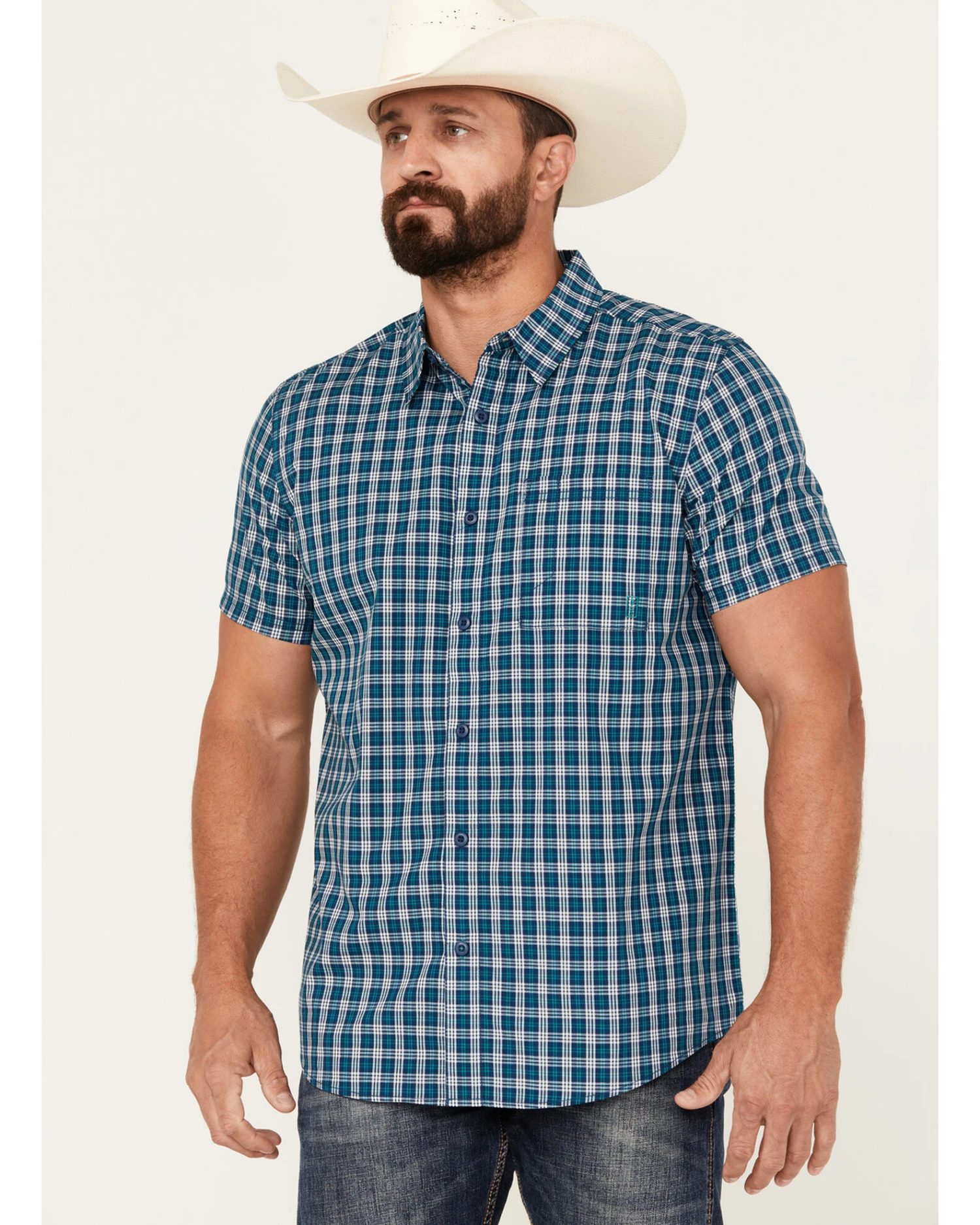 Brothers & Sons Men's Rockport Plaid Short Sleeve Button-Down Western Shirt 4 Brothers & Sons Men's Rockport Plaid Short Sleeve Button-Down Western Shirt - Image 2