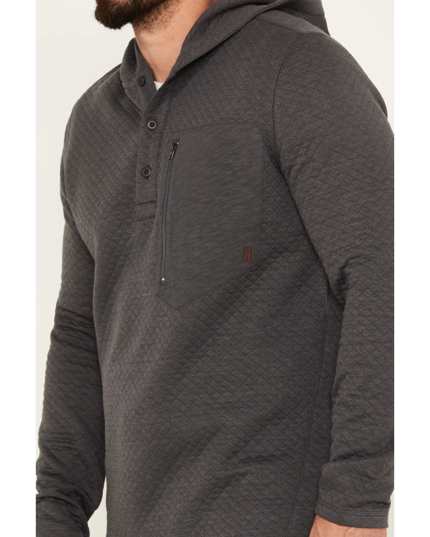 Brothers & Sons Men's Quilted Button-Down Hooded Pullover 3 Brothers & Sons Men's Quilted Button-Down Hooded Pullover