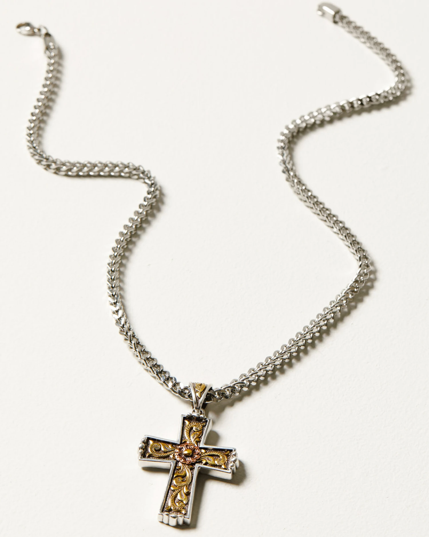 M & F Western Men's Twister Antique Cross Necklace 3 M & F Western Men's Twister Antique Cross Necklace