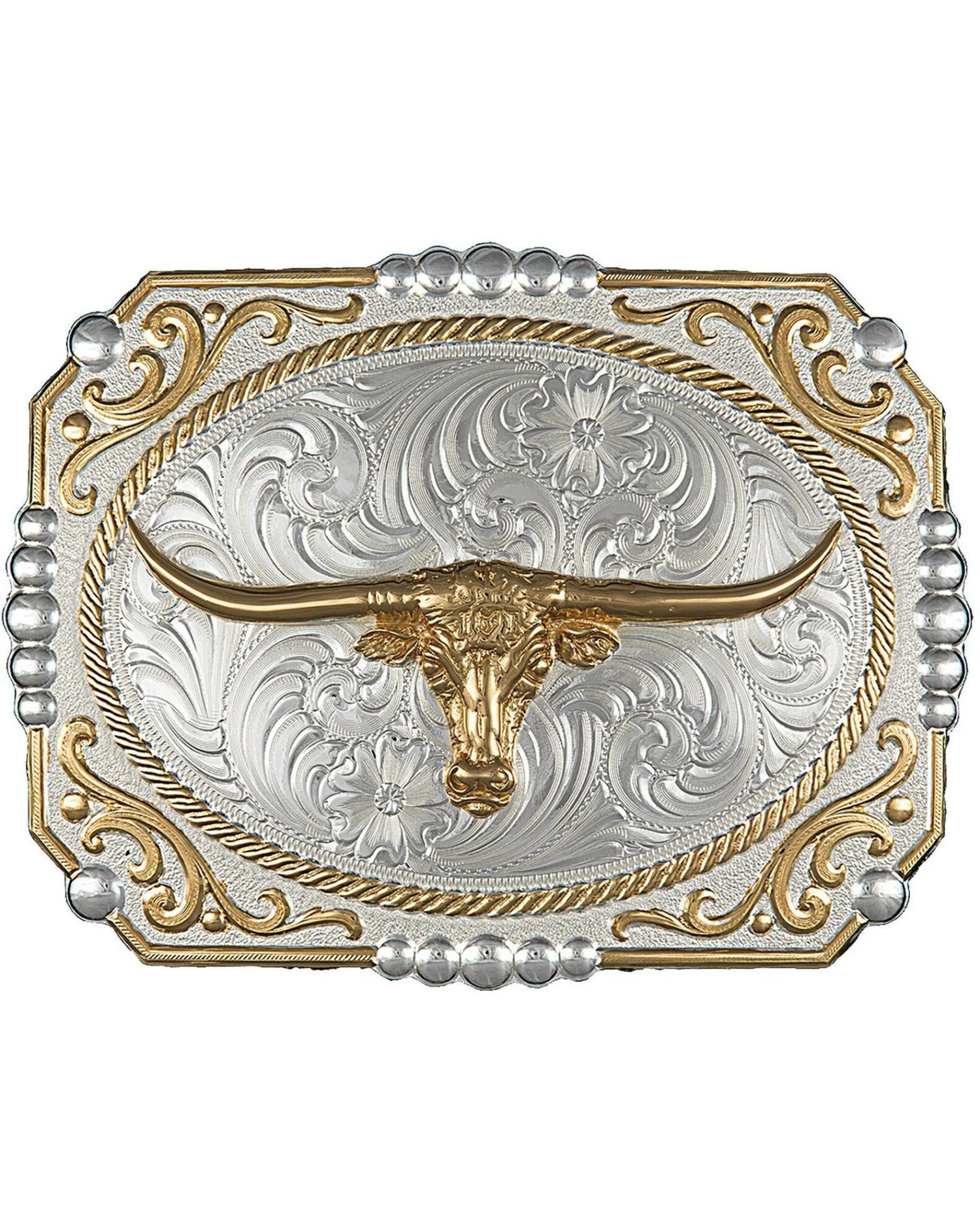 Montana Silversmiths Dual-Tone Cowboy Cameo Longhorn Buckle 3 Montana Silversmiths Dual-Tone Cowboy Cameo Longhorn Buckle